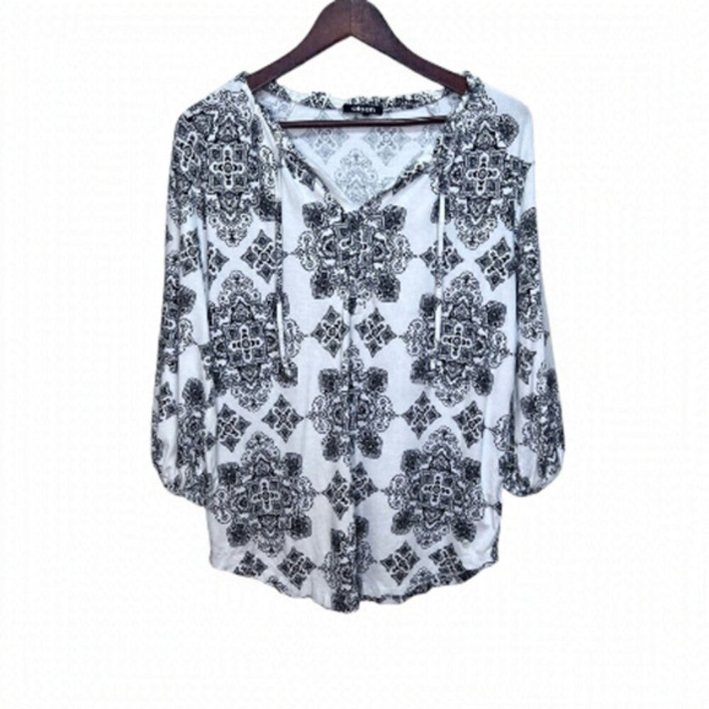 Olesen Black  White Geometric Print